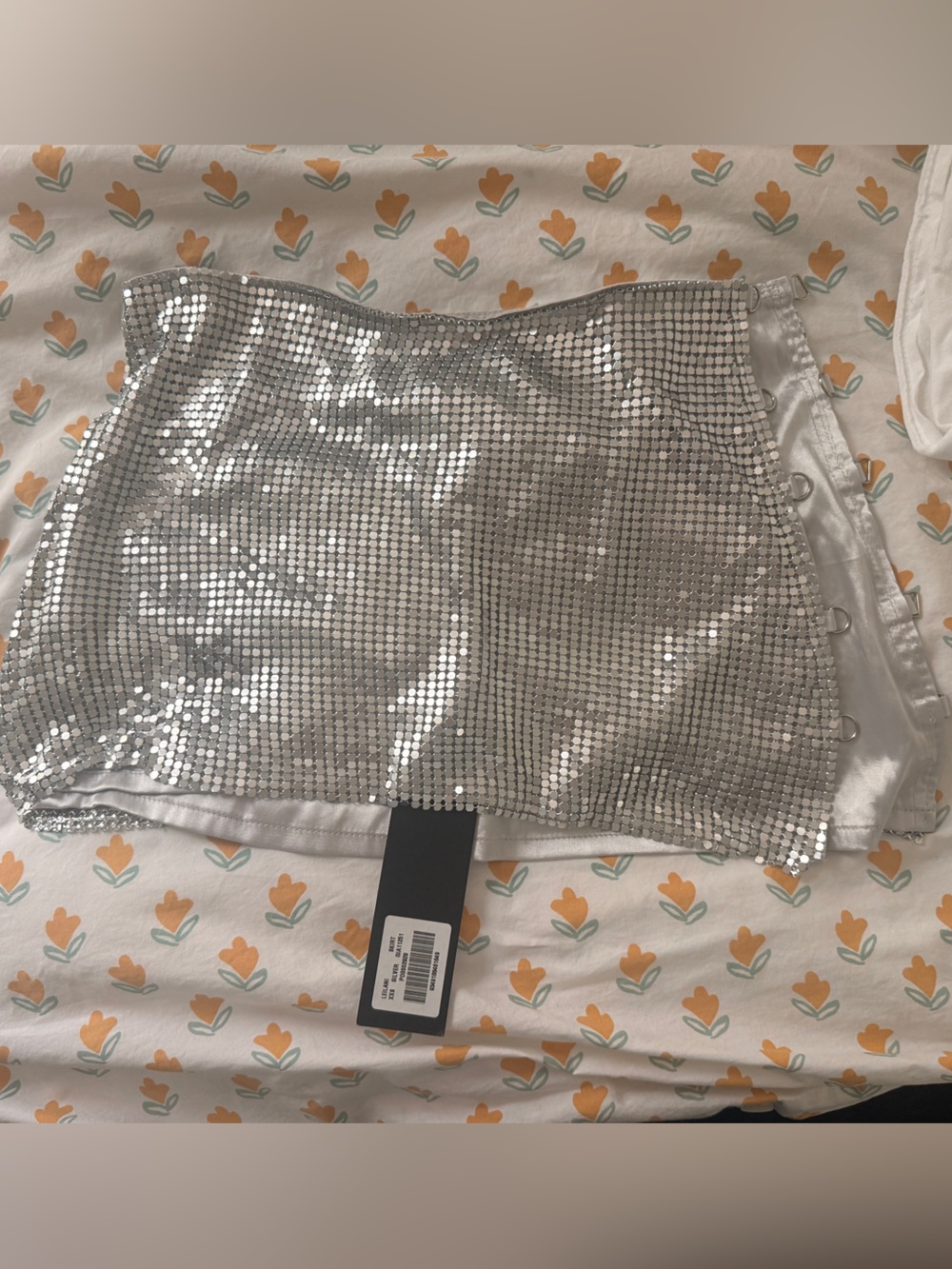 I.AM.GIA Silver Sequin Mini Skirt